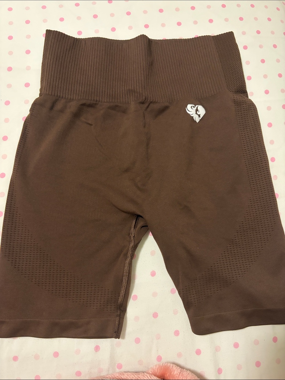 High-Waist Brown Seamless Athletic Bike Shorts
